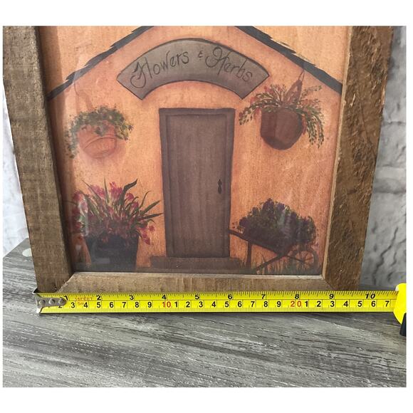 Folk Art Flowers & Herbs Wood Framed 10” x 12” - Picture 5 of 6